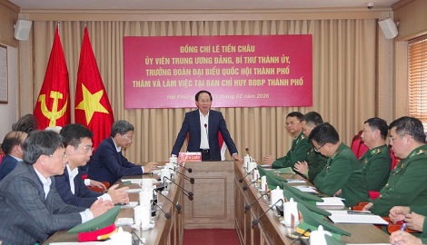 Bí thư Thành ủy Hải Phòng thăm, làm việc tại Ban Chỉ huy Bộ đội Biên phòng thành phố Hải Phòng
