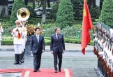 Chủ tịch nước Lương Cường chủ trì lễ đón Tổng thống Pháp Emmanuel Macron