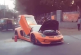 Siêu xe Lamborghini 1,1 triệu USD bốc cháy giữa phố