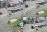 Hai người đi xe máy đập mặt vào đuôi xe tải đỗ bên đường